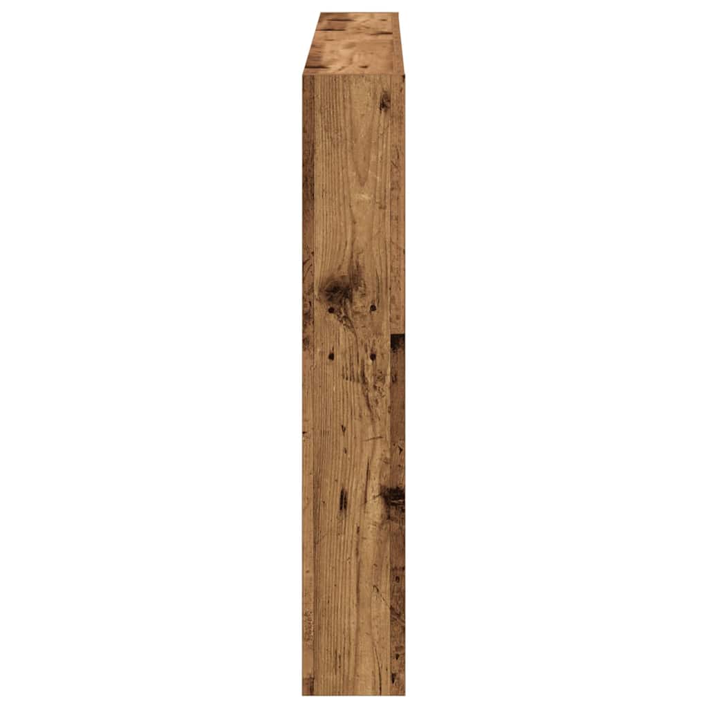 Hodegavl skap med LED gammelt tre 140x17x102 cm