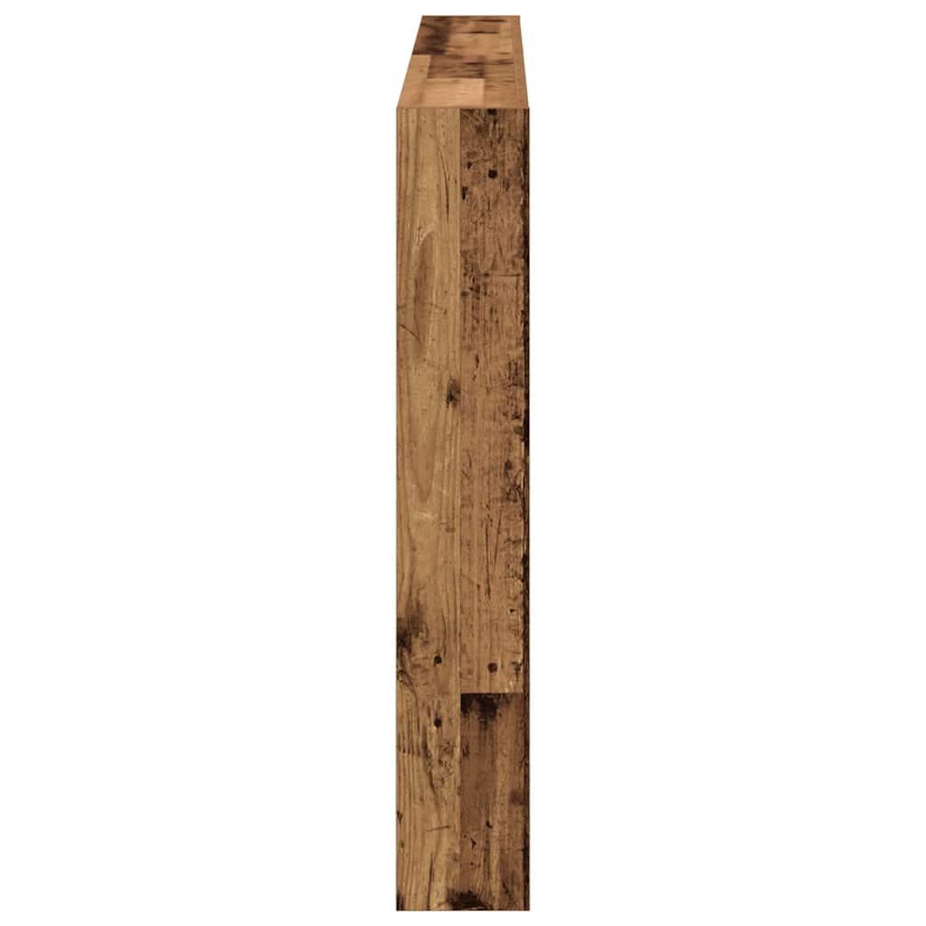 Hodegavl skap med LED gammelt tre 160x17x102 cm