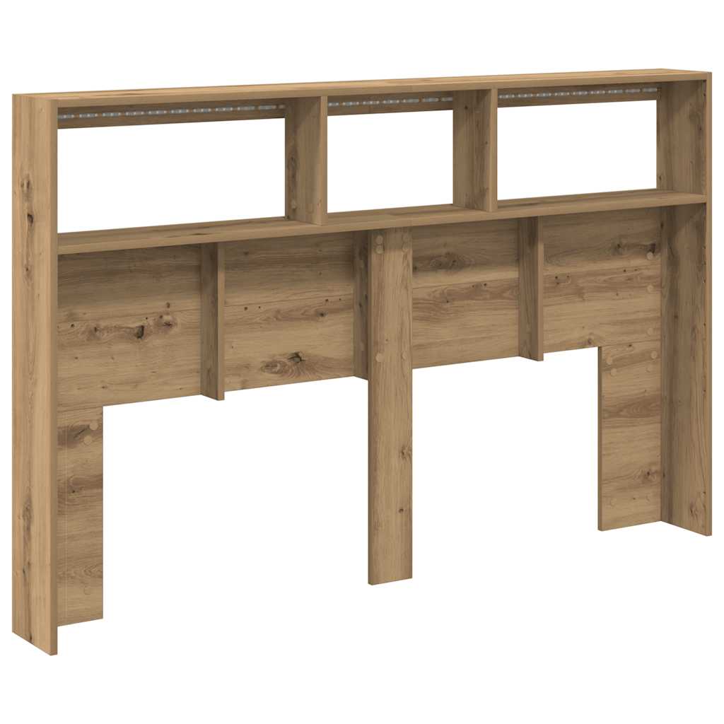 Hodegavl skap med LED artisan eik 160x17x102 cm