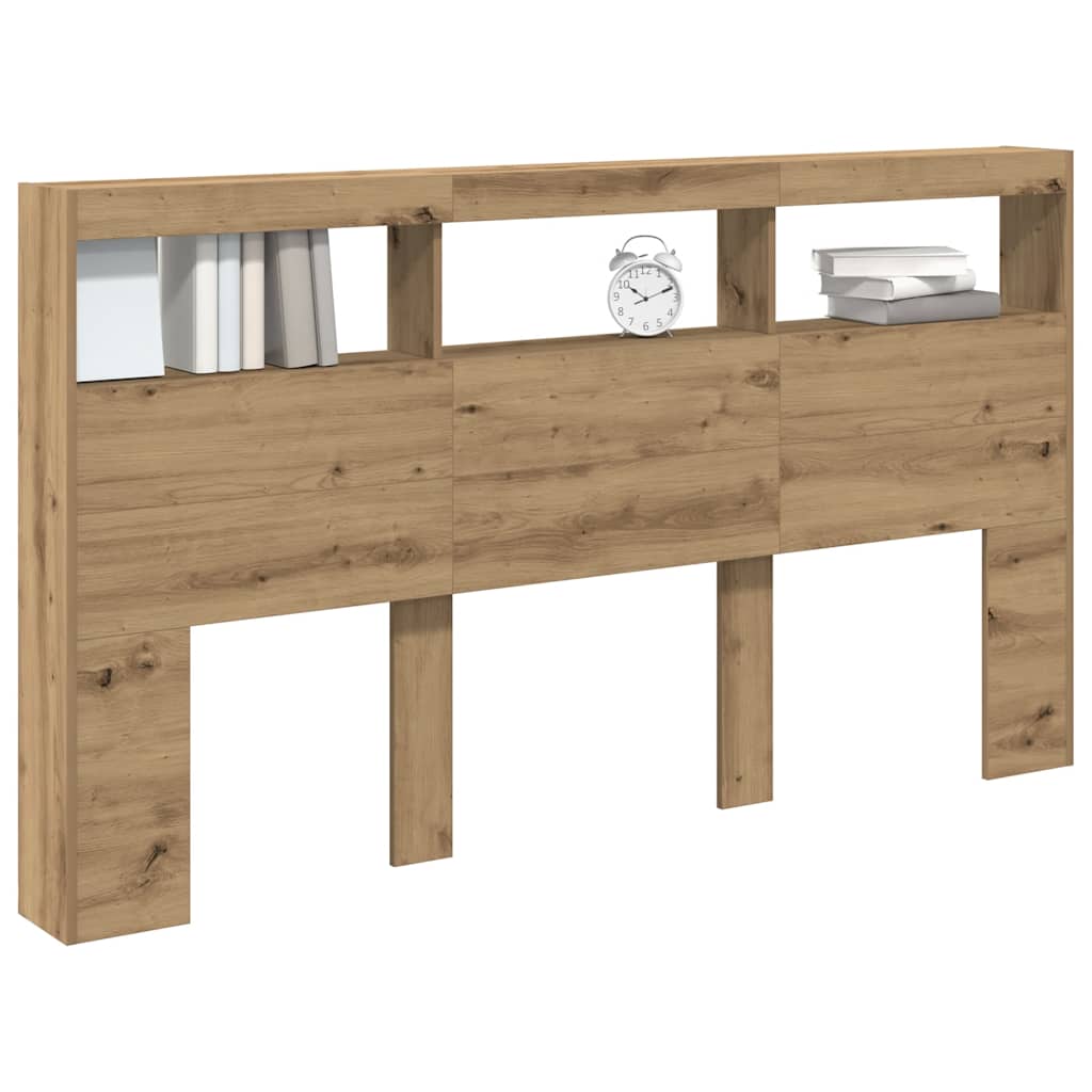 Hodegavl skap med LED artisan eik 180x17x102 cm