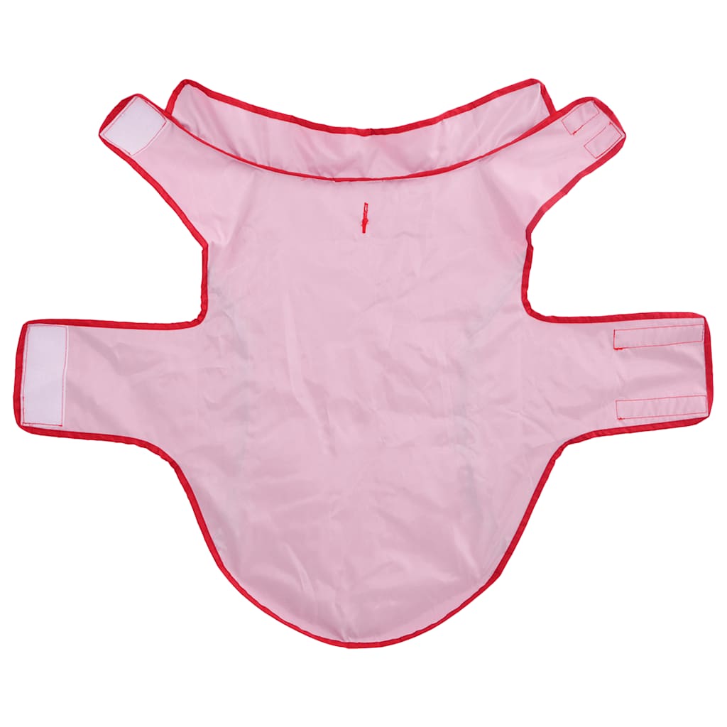 Hunde regnfrakk med refleksstrimler polyester rød 2XL