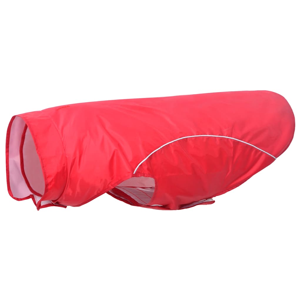 Hunde regnfrakk med refleksstrimler polyester rød 3XL