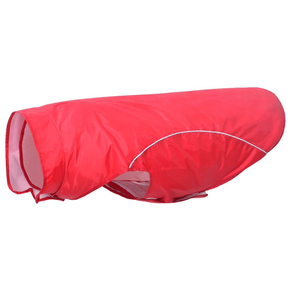 Hunde regnfrakk med refleksstrimler polyester rød 4XL