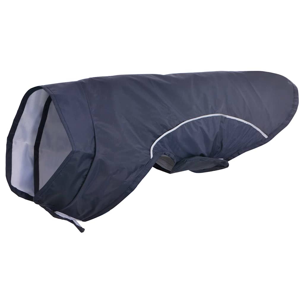 Hunde regnfrakk med refleksstrimler polyester marineblå S