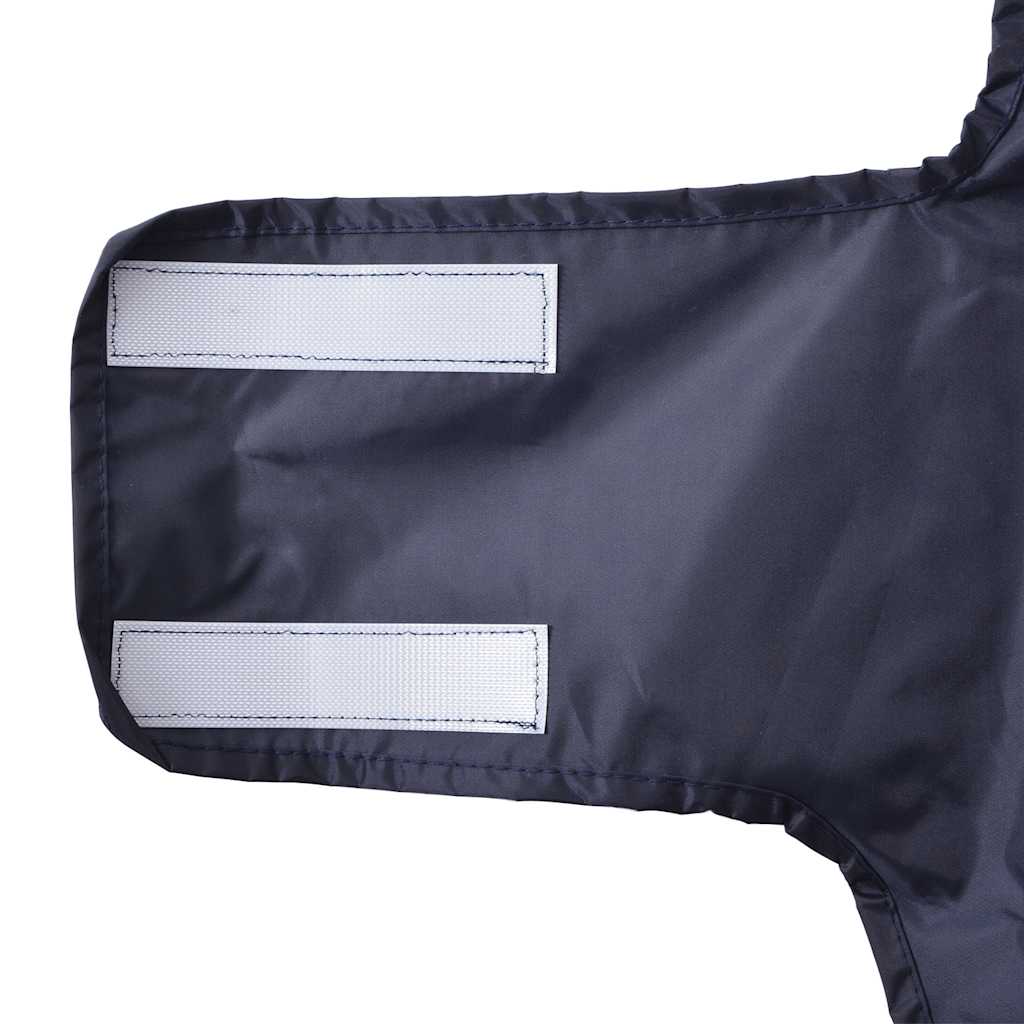 Hunde regnfrakk med refleksstrimler polyester marineblå S