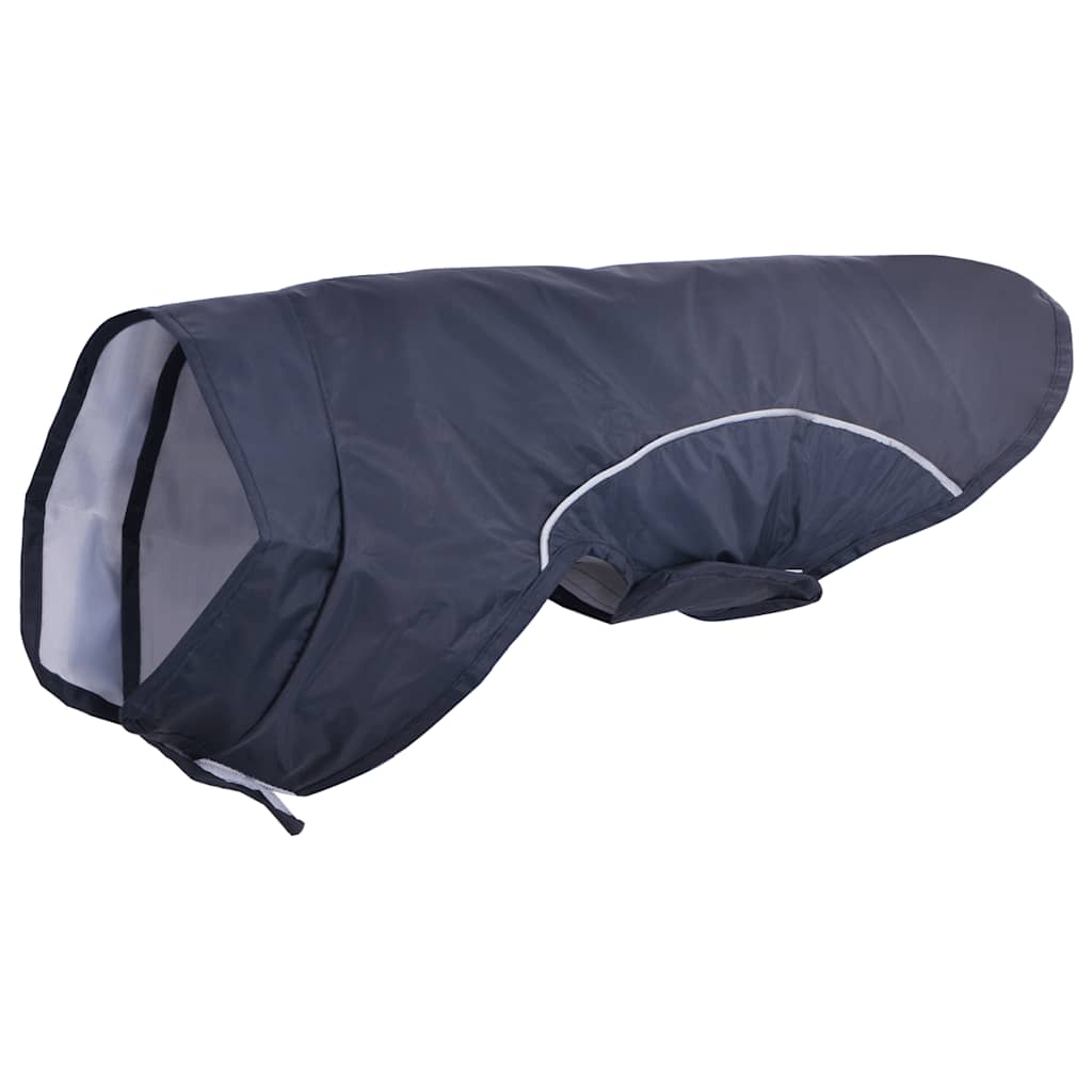 Hunde regnfrakk med refleksstrimler polyester marineblå M