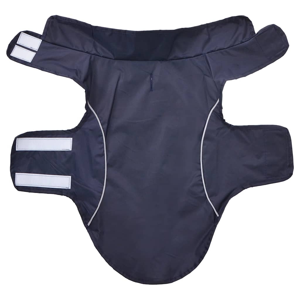 Hunde regnfrakk med refleksstrimler polyester marineblå M