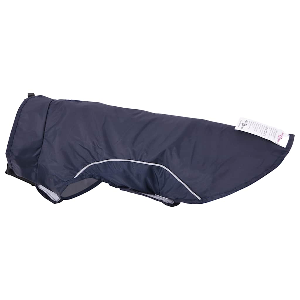 Hunde regnfrakk med refleksstrimler polyester marineblå M