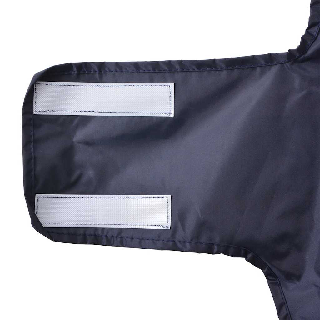 Hunde regnfrakk med refleksstrimler polyester marineblå M