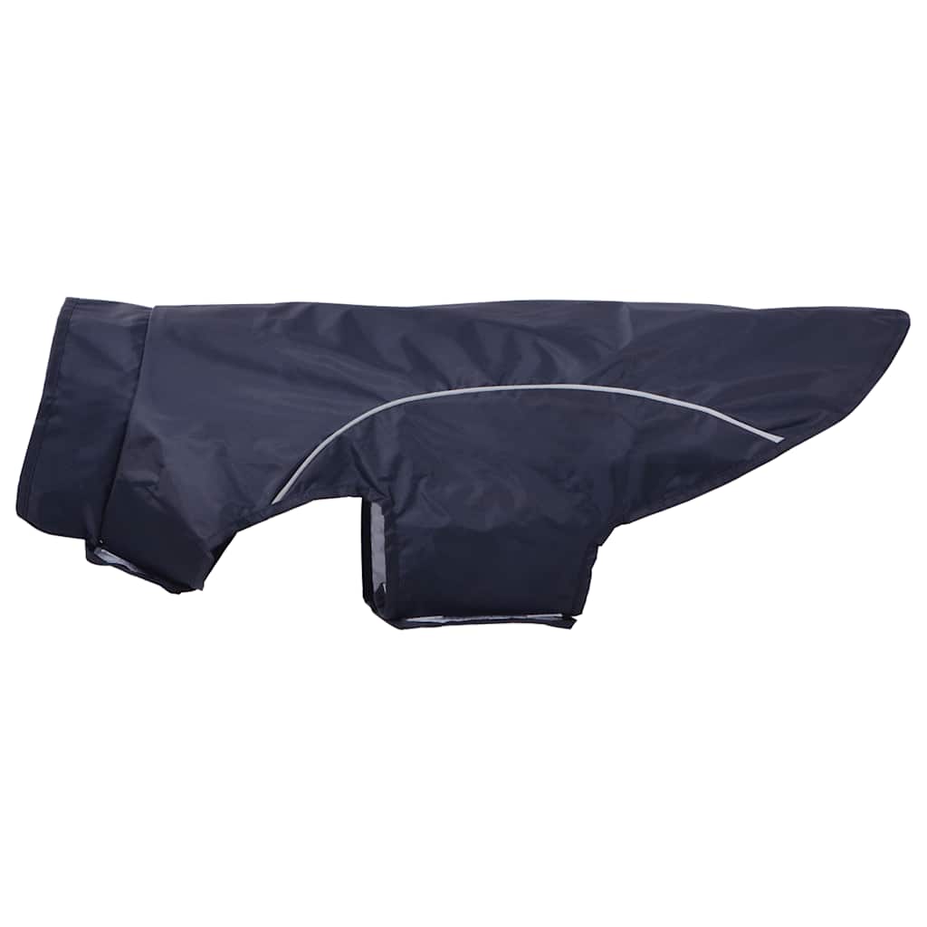 Hunde regnfrakk med refleksstrimler polyester marineblå XL
