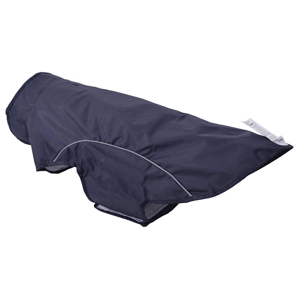 Hunde regnfrakk med refleksstrimler polyester marineblå 2XL