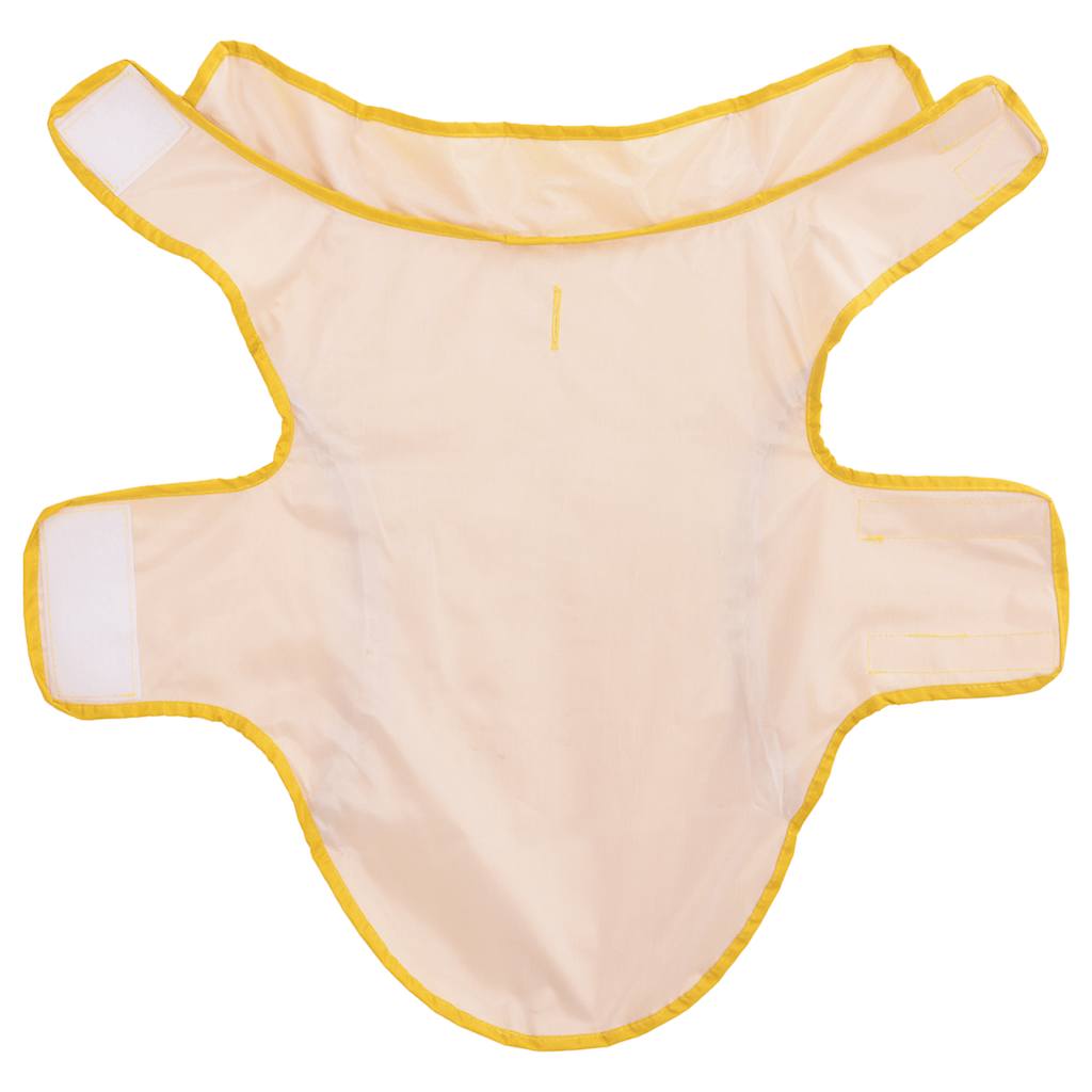 Hunde regnfrakk med refleksstrimler polyester gul XXS