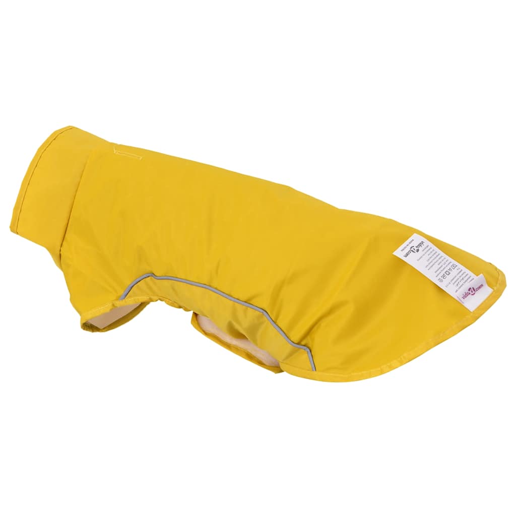 Hunde regnfrakk med refleksstrimler polyester gul S