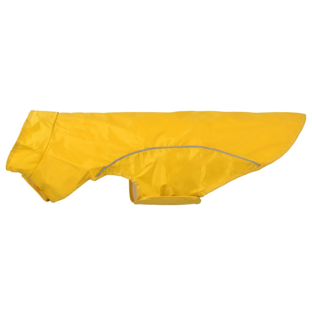 Hunde regnfrakk med refleksstrimler polyester gul L