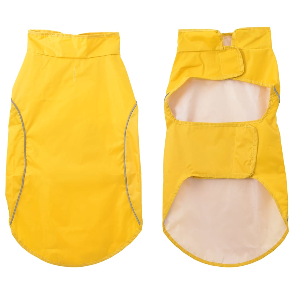Hunde regnfrakk med refleksstrimler polyester gul XL
