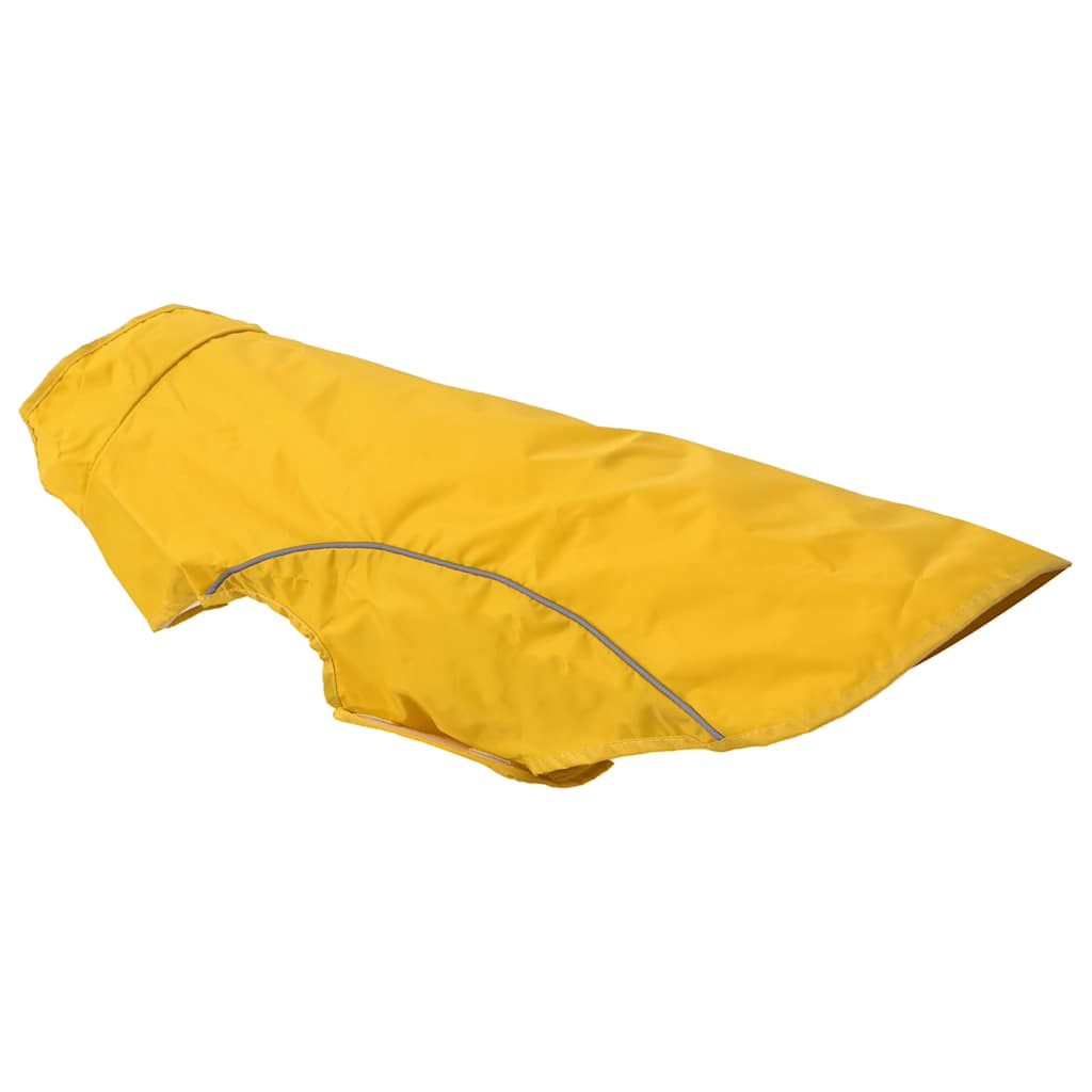 Hunde regnfrakk med refleksstrimler polyester gul XL