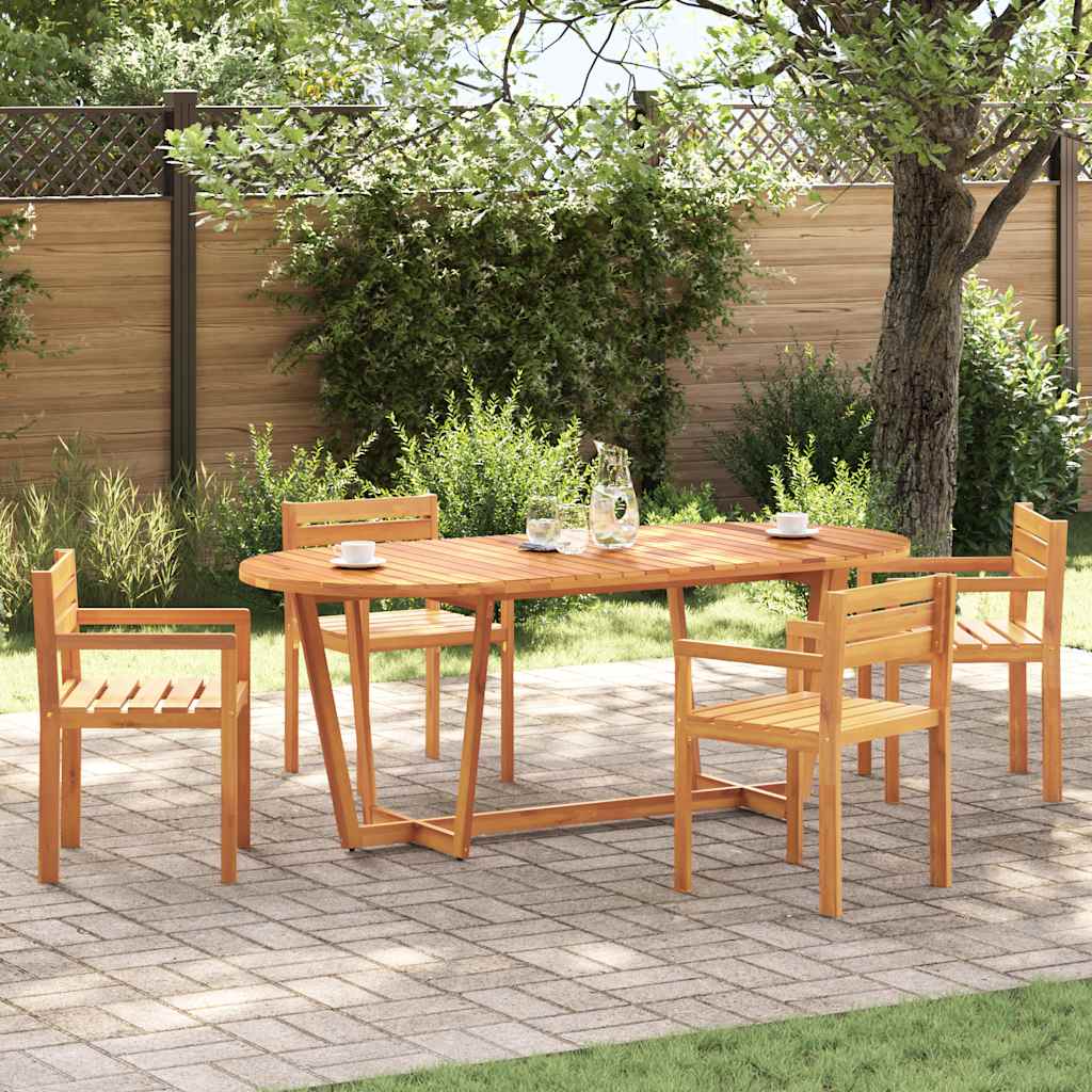 hagespisebord ovalt 200x90x75 cm heltre akasie