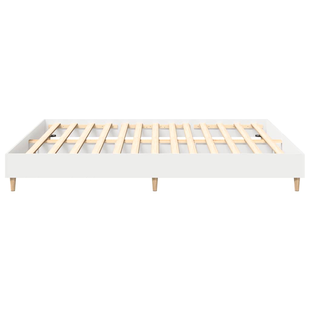Sengeramme uten madrass hvit 200x200 cm konstruert tre