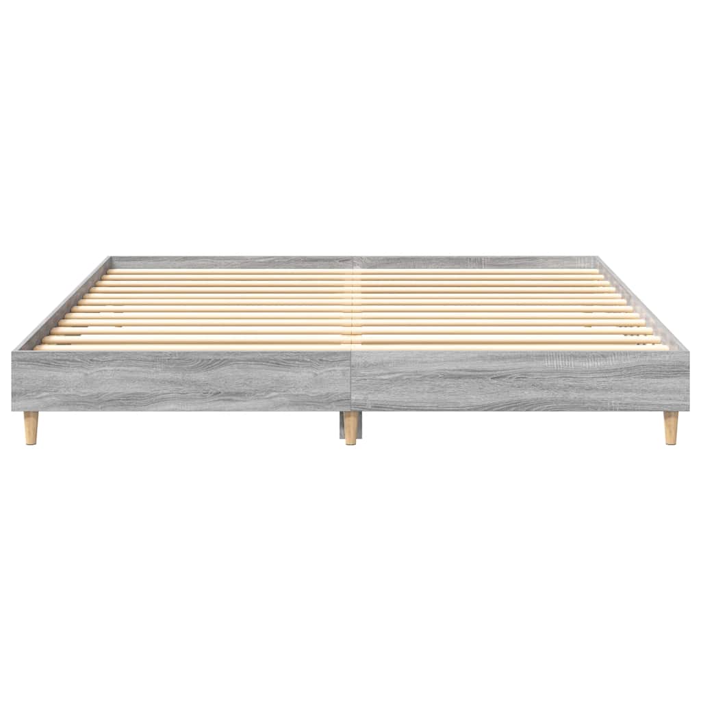 Sengeramme uten madrass grå sonoma 200x200 cm konstruert tre