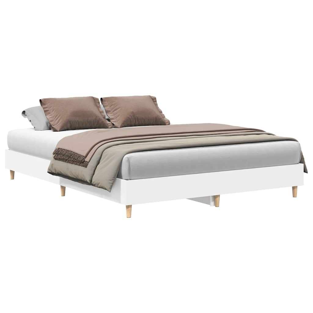 Sengeramme uten madrass hvit 150x200 cm konstruert tre
