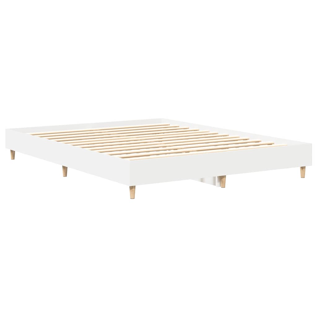 Sengeramme uten madrass hvit 150x200 cm konstruert tre