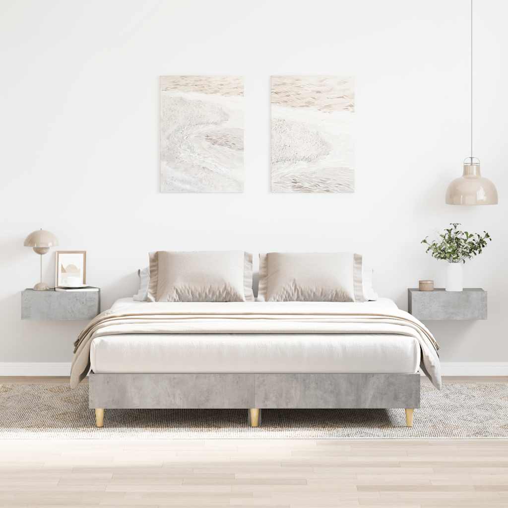 Sengeramme uten madrass betonggrå 150x200 cm konstruert tre