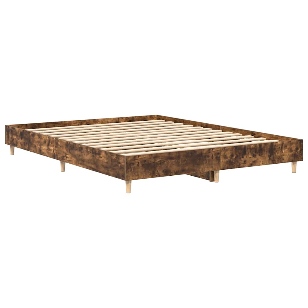 Sengeramme uten madrass røkt eik 150x200 cm konstruert tre