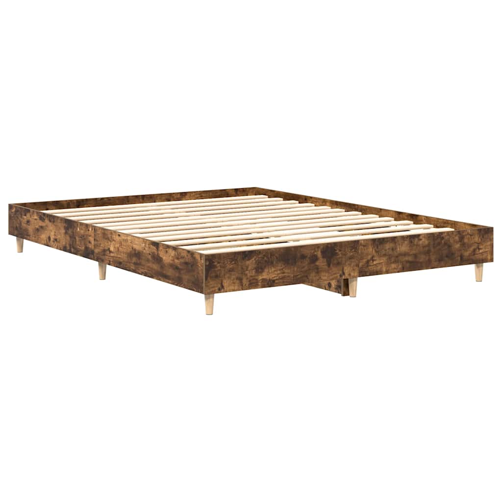 Sengeramme uten madrass røkt eik 150x200 cm konstruert tre