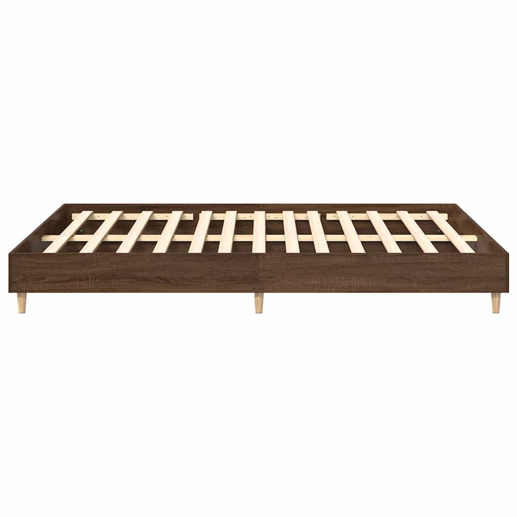 Sengeramme uten madrass brun eik 150x200 cm konstruert tre
