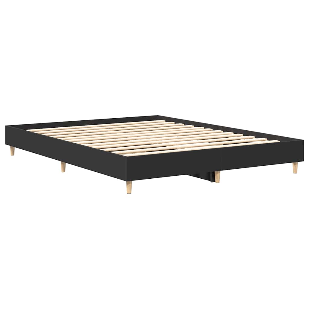 Sengeramme uten madrass svart 140x200 cm konstruert tre