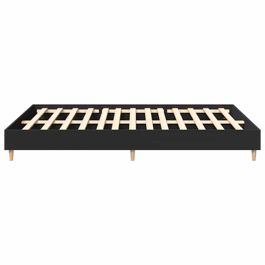 Sengeramme uten madrass svart 140x200 cm konstruert tre