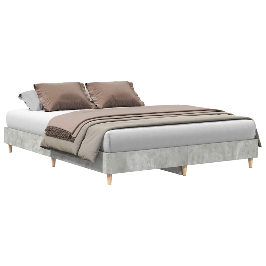 Sengeramme uten madrass betonggrå 140x200 cm konstruert tre