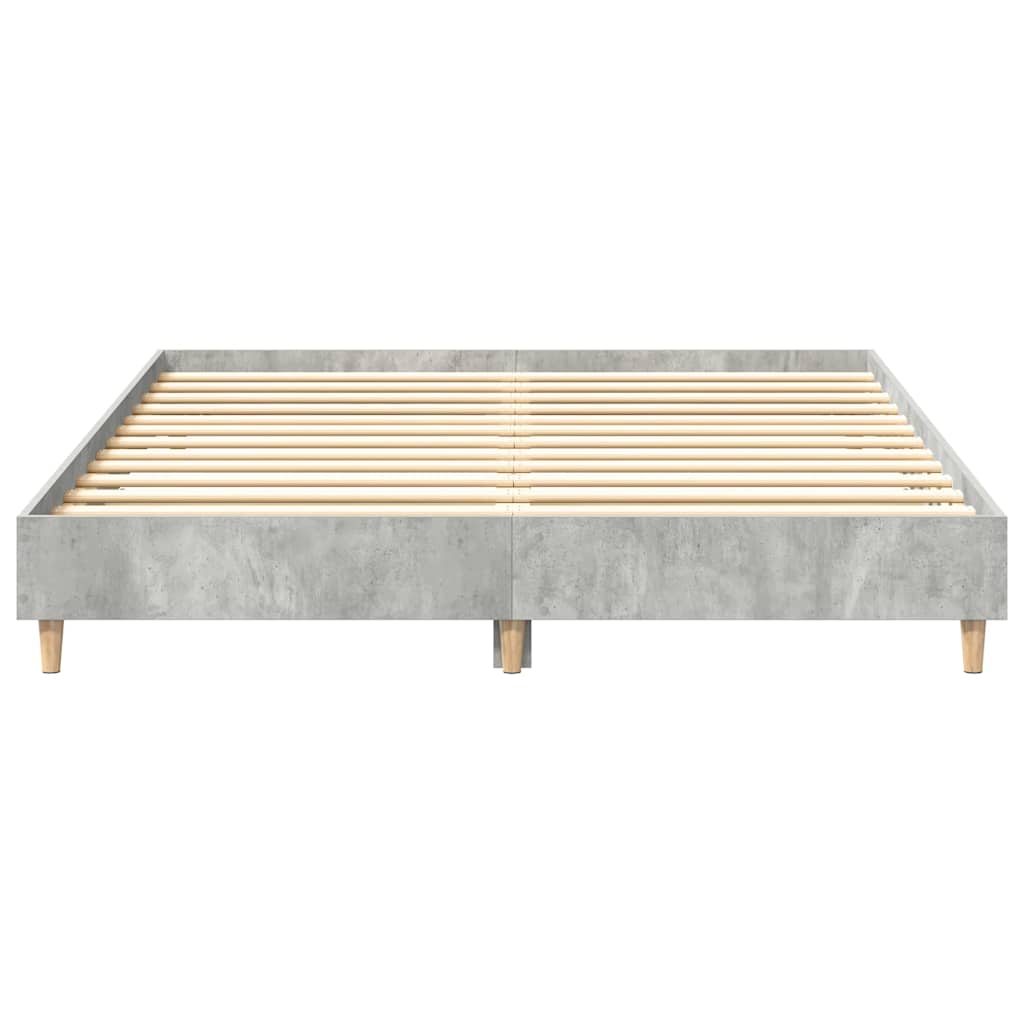 Sengeramme uten madrass betonggrå 140x200 cm konstruert tre