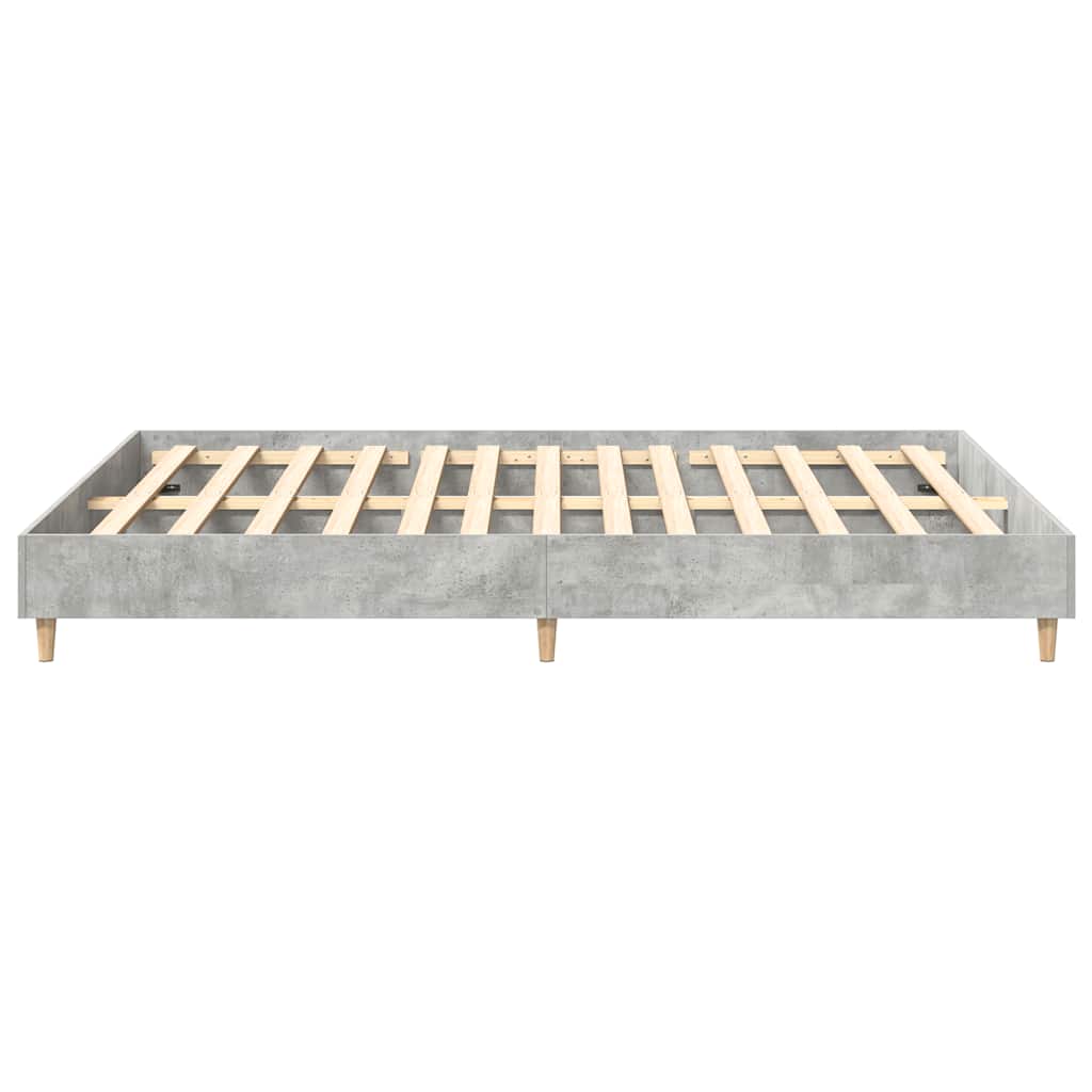 Sengeramme uten madrass betonggrå 140x200 cm konstruert tre
