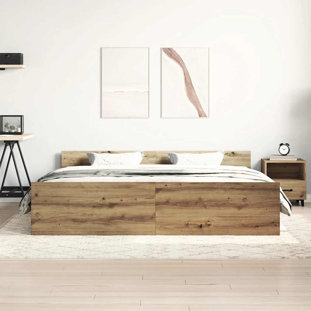 Sengeramme uten madrass artisan eik 180x200 cm konstruert tre