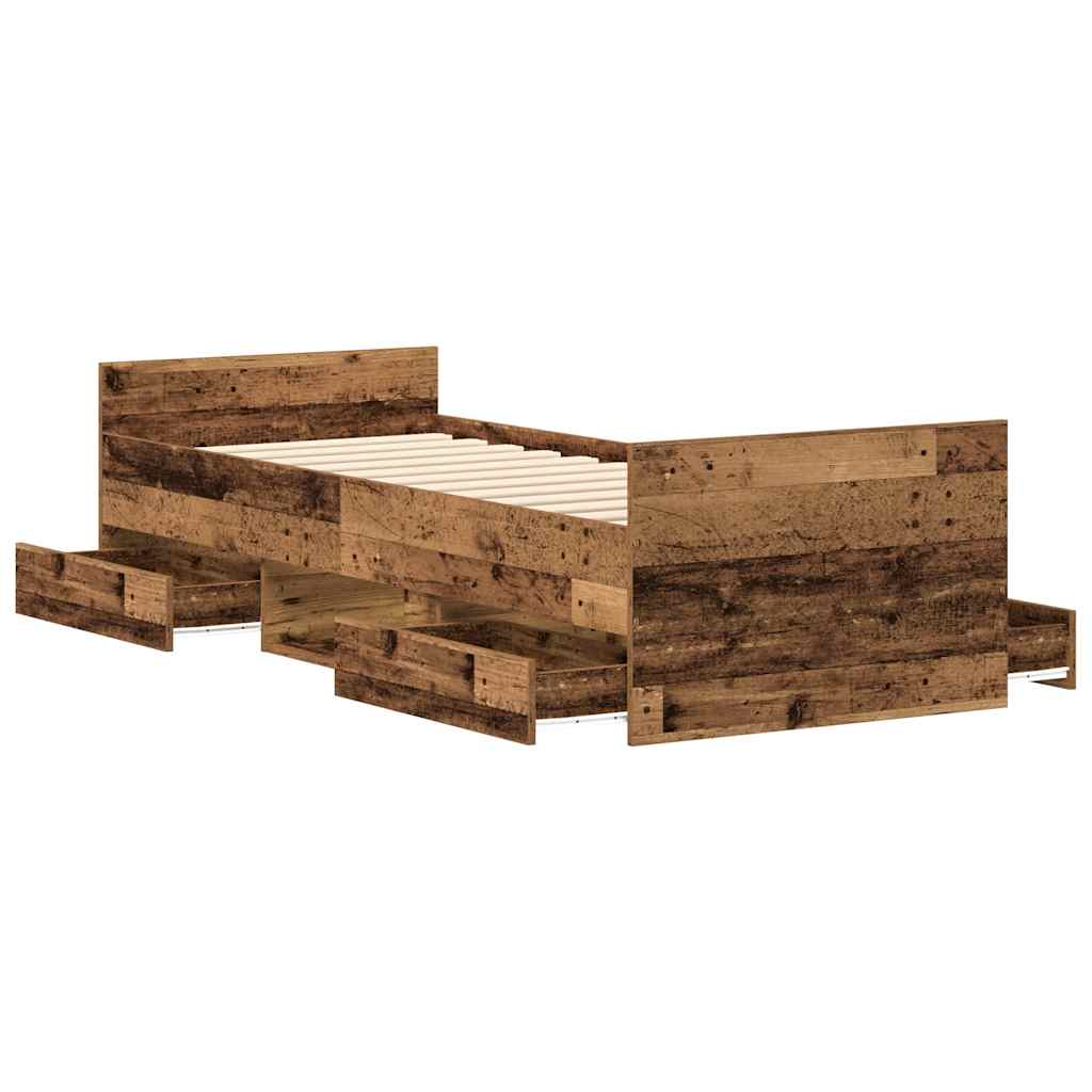 Sengeramme uten madrass gammelt tre 100x200 cm konstruert tre