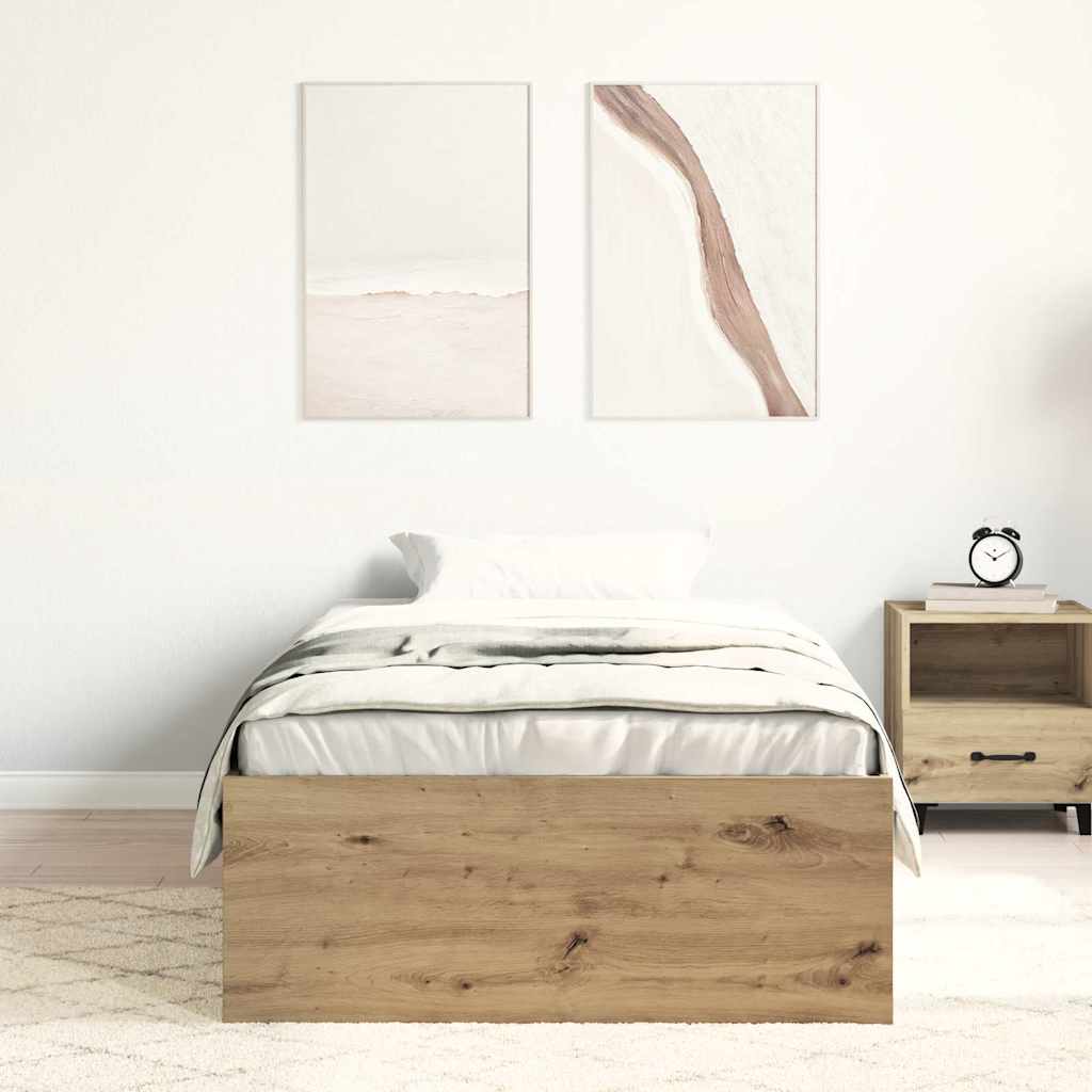 Sengeramme uten madrass artisan eik 90x190 cm konstruert tre