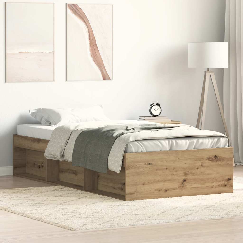 Sengeramme uten madrass artisan eik 90x190 cm konstruert tre