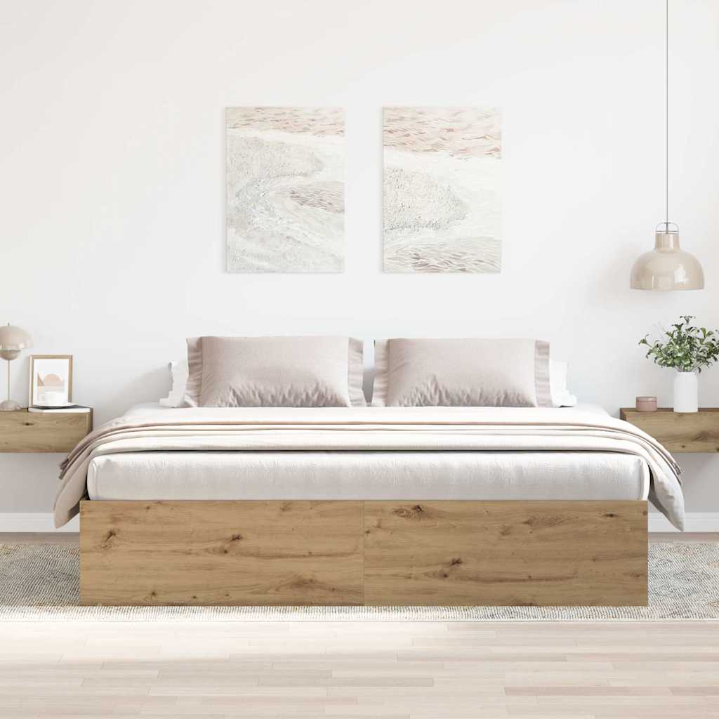Sengeramme uten madrass artisan eik 200x200 cm konstruert tre
