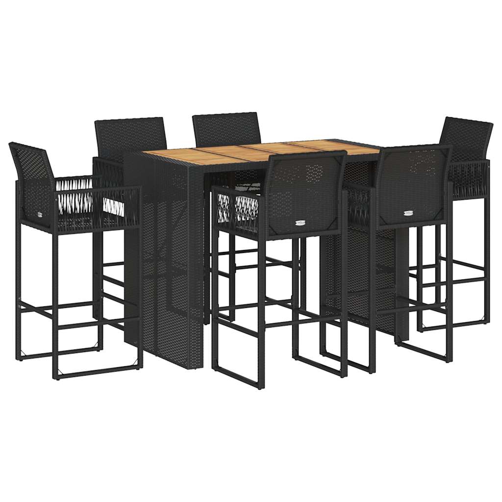 Hagebarsett uten puter 7 deler svart polyrotting akasie