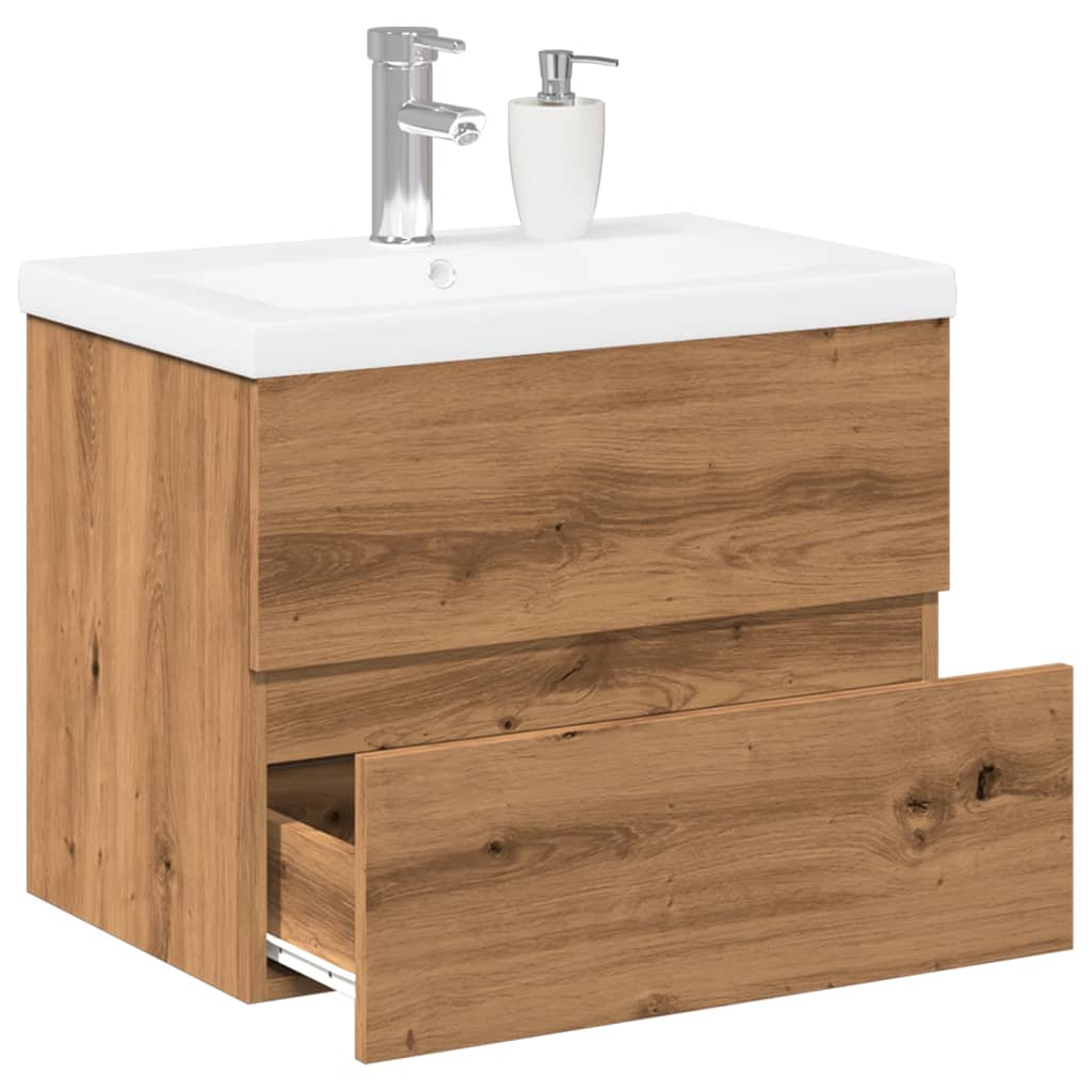 Servantskap med innebygd kum artisan eik