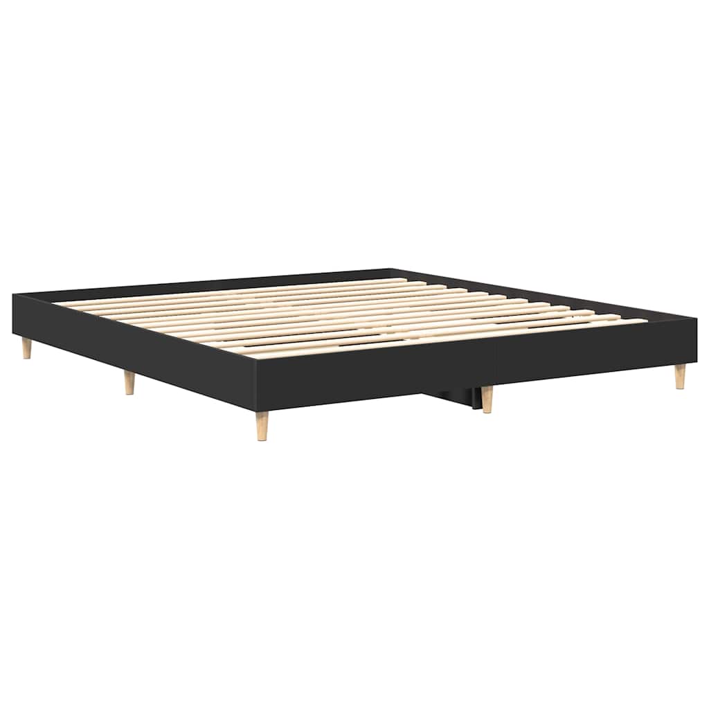 Sengeramme uten madrass svart 180x200 cm konstruert tre
