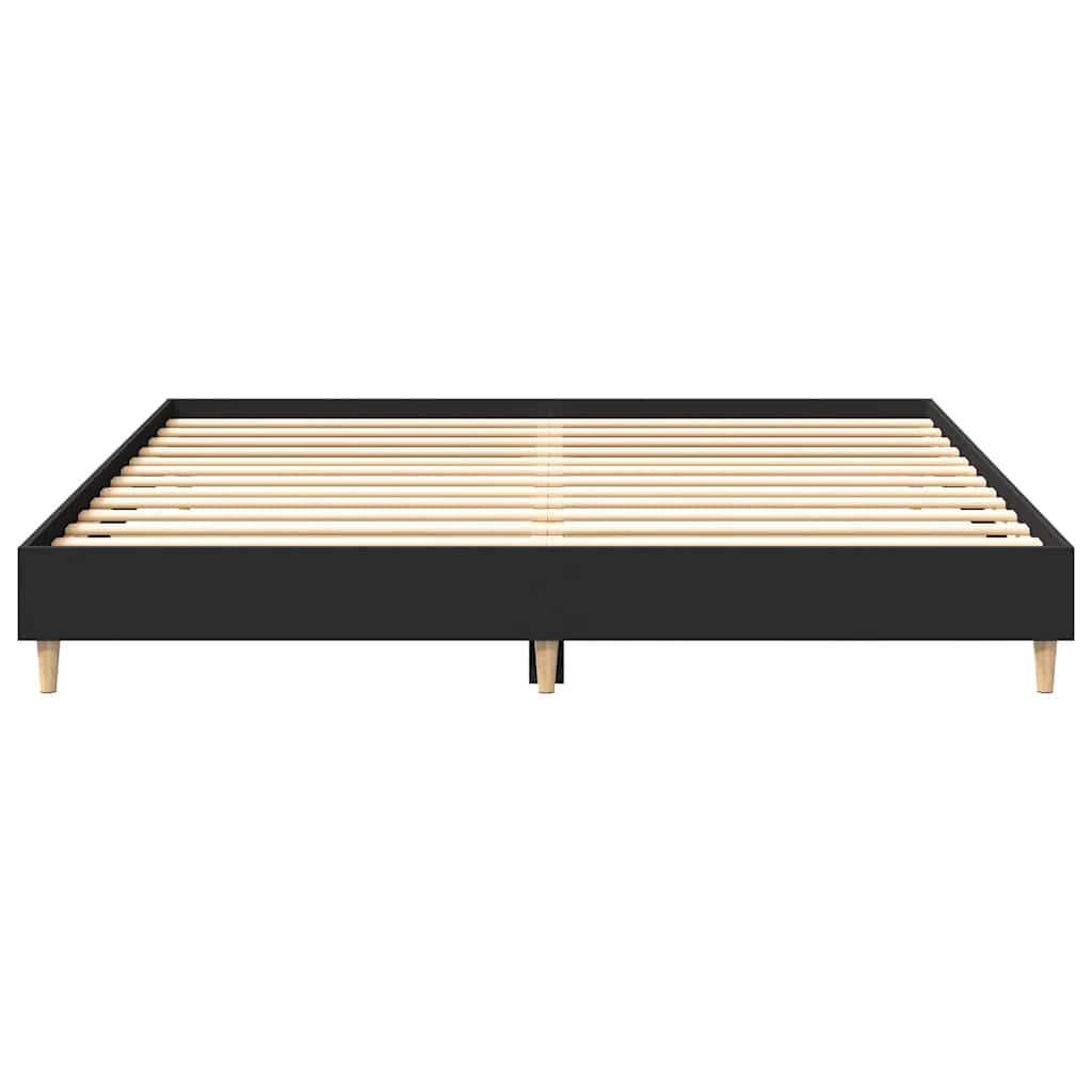 Sengeramme uten madrass svart 180x200 cm konstruert tre