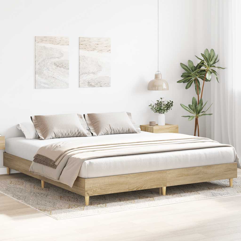 Sengeramme uten madrass sonoma eik 180x200 cm konstruert tre vidaXL