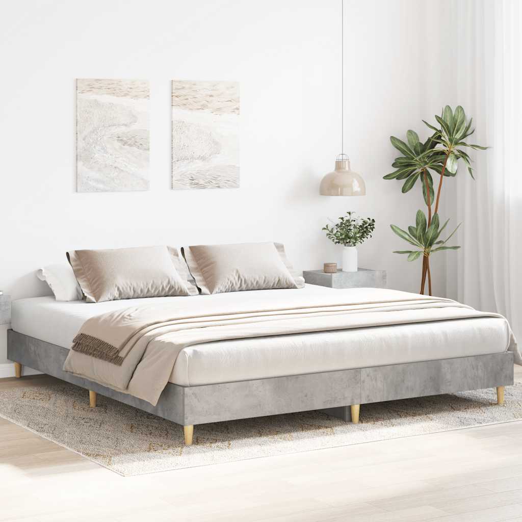 Sengeramme uten madrass betonggrå 180x200 cm konstruert tre