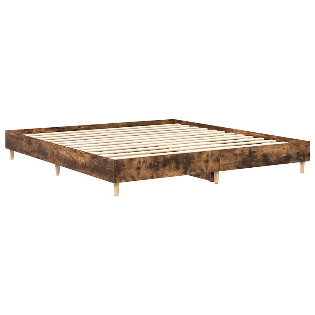 Sengeramme uten madrass røkt eik 180x200 cm konstruert tre