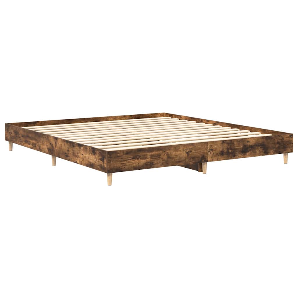 Sengeramme uten madrass røkt eik 160x200 cm konstruert tre