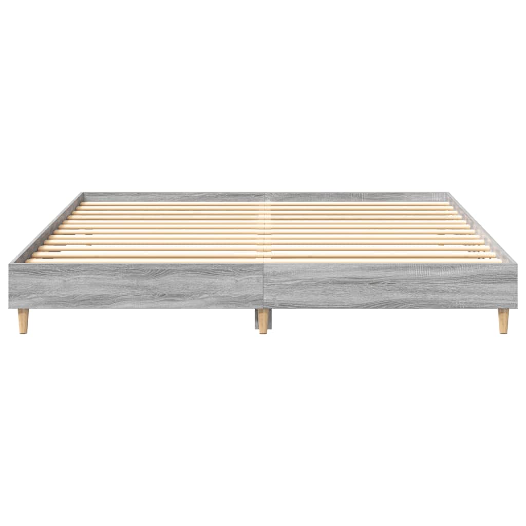 Sengeramme uten madrass grå sonoma 160x200 cm konstruert tre