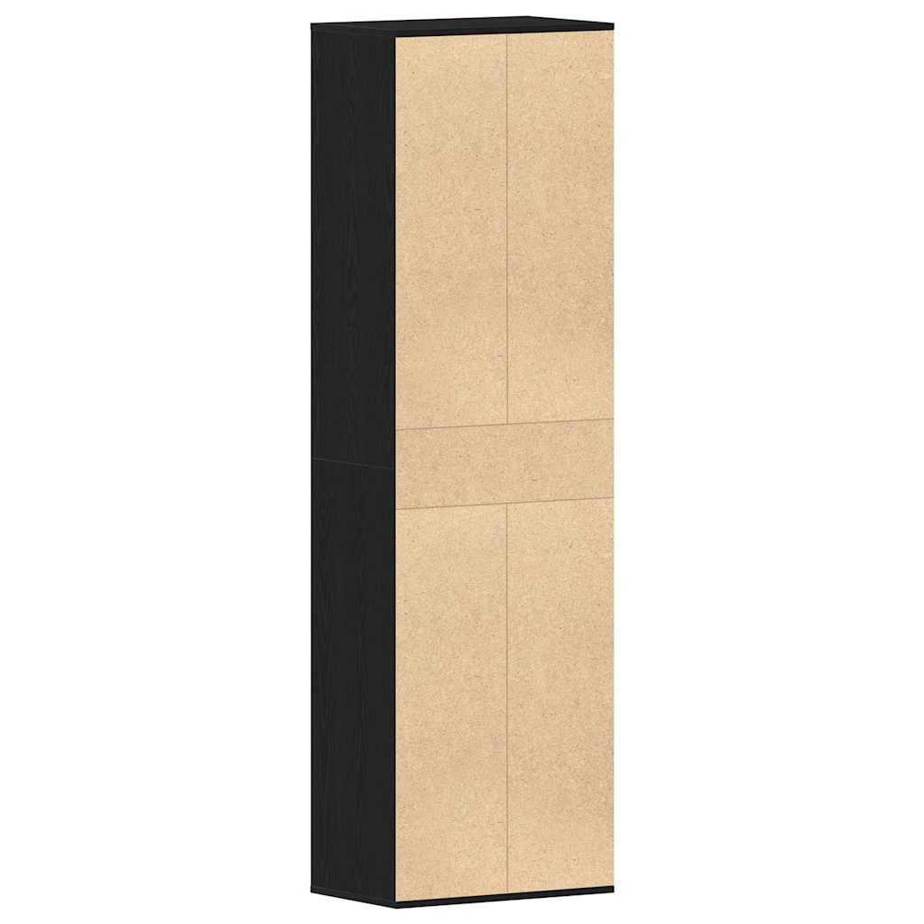 Skohylle svart eik 54x34x183 cm konstruert tre