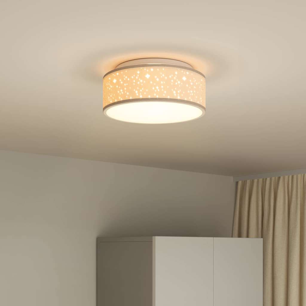 Taklampe med søkelys Gråbrun 30 x 30 x 13,5 cm stoff